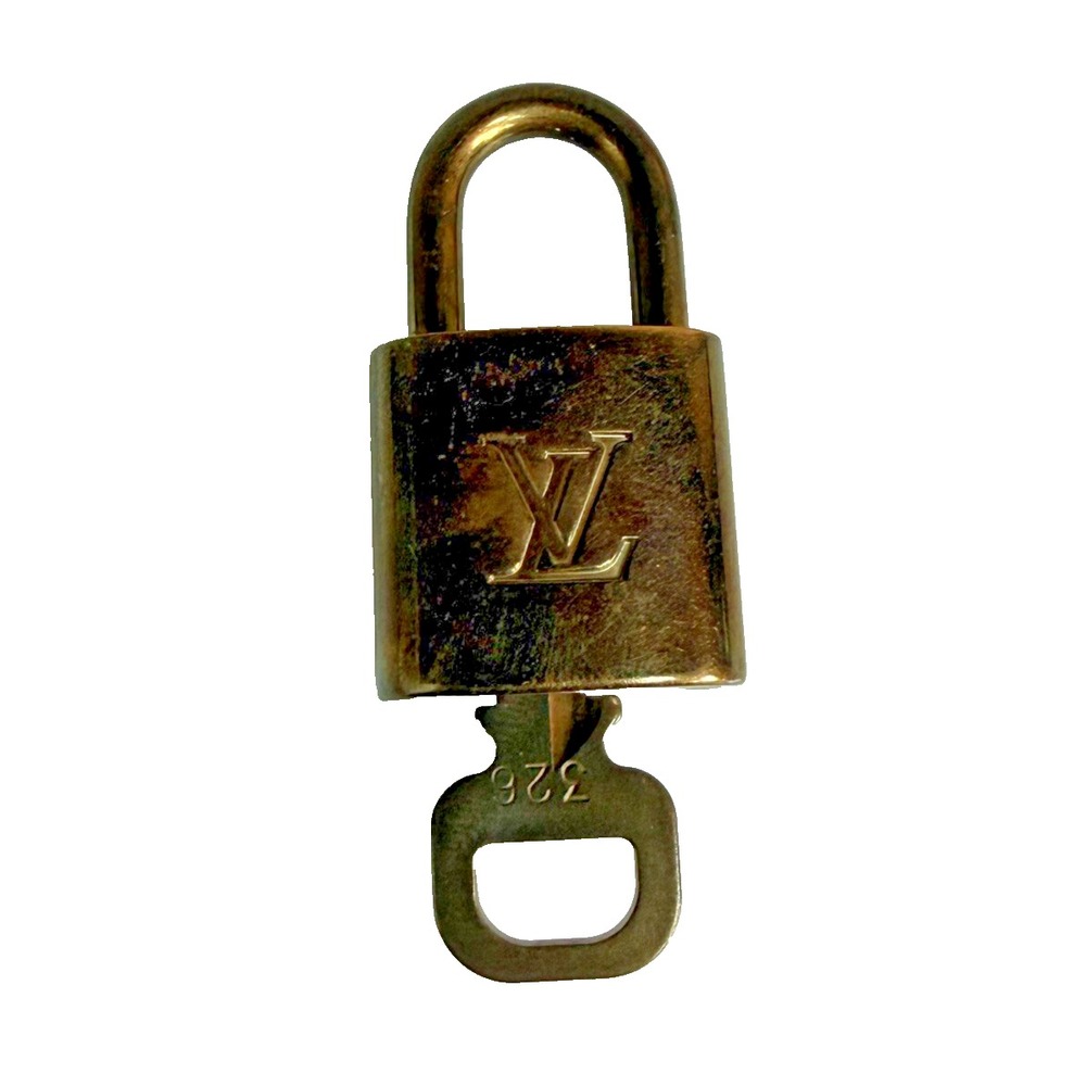 Louis Vuitton Padlock & Matching Key #326 Brass LV Lock Made in France Vintage